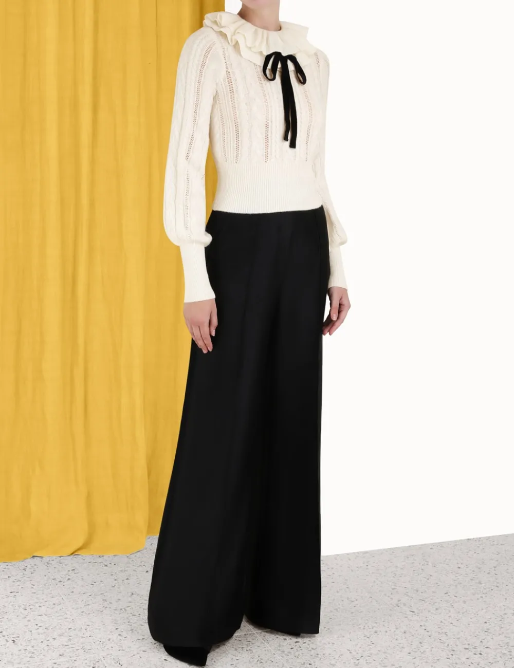 ZIMMERMANN Luminosity Frill Neck Sweater-Women Tops