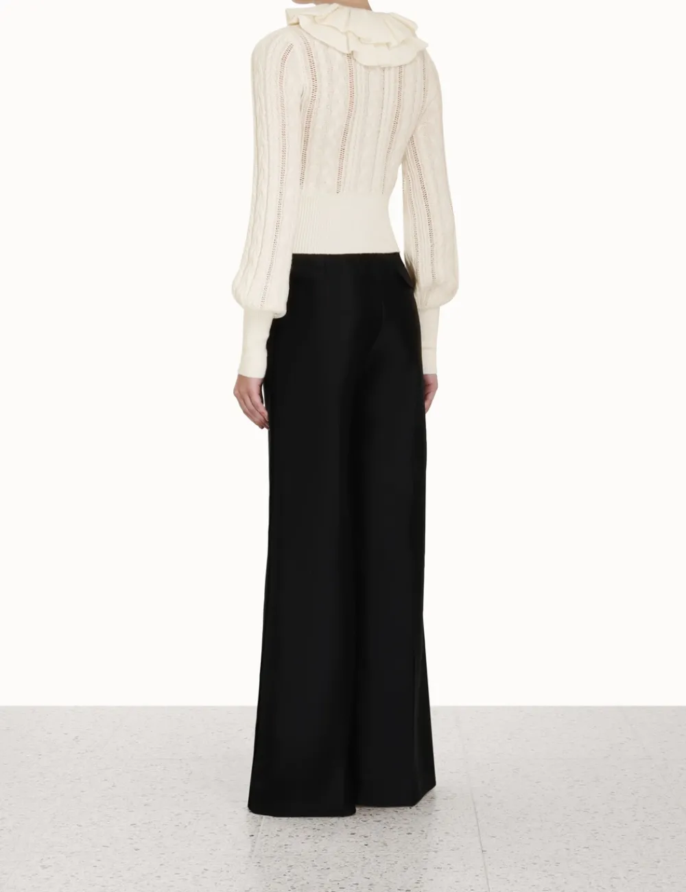 ZIMMERMANN Luminosity Frill Neck Sweater-Women Tops