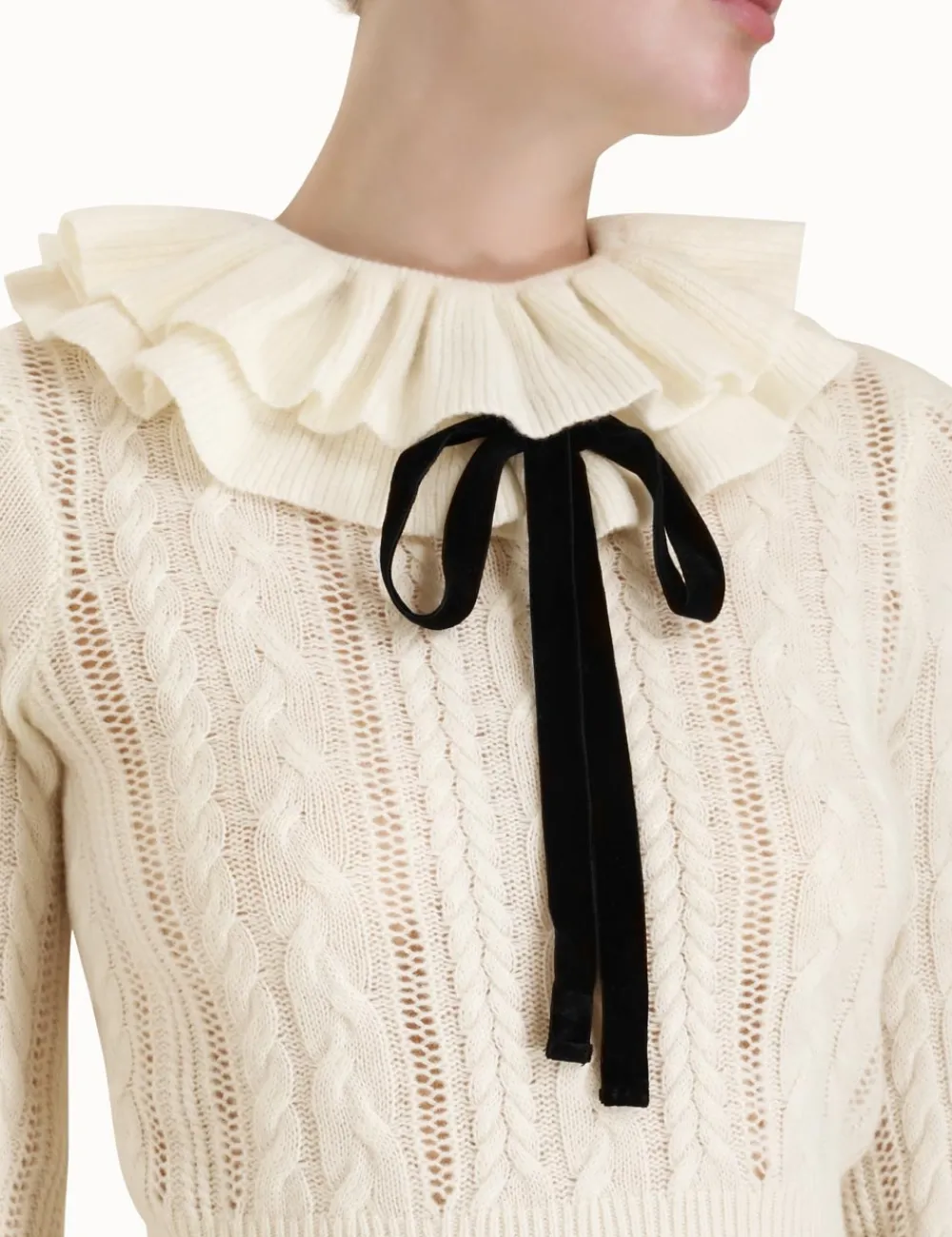 ZIMMERMANN Luminosity Frill Neck Sweater-Women Tops