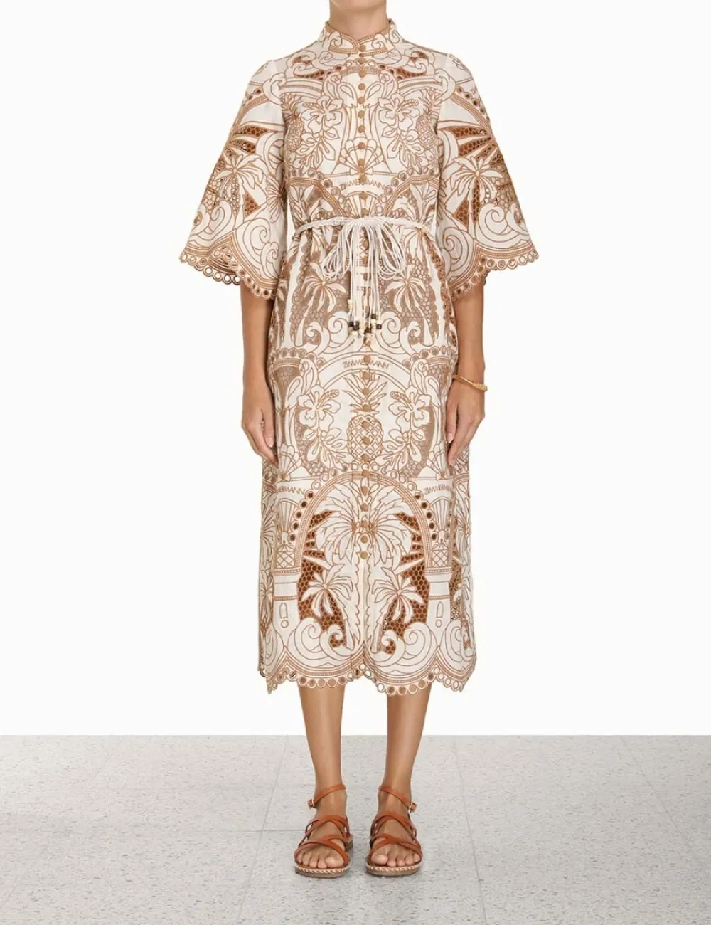 ZIMMERMANN Ginger Embroidered Shirt Dress-Women Dresses & Coverups
