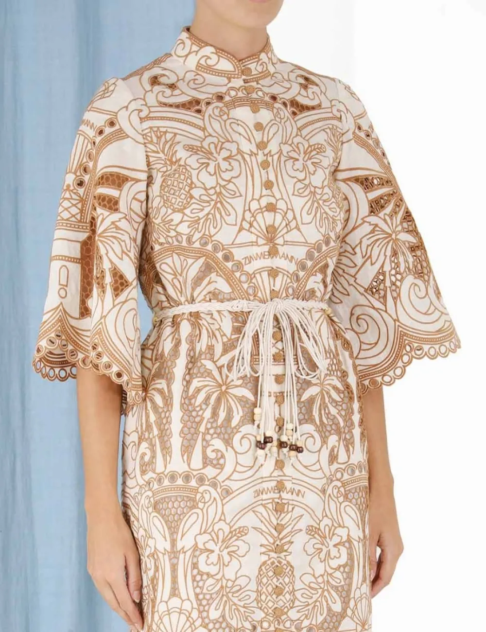 ZIMMERMANN Ginger Embroidered Shirt Dress-Women Dresses & Coverups