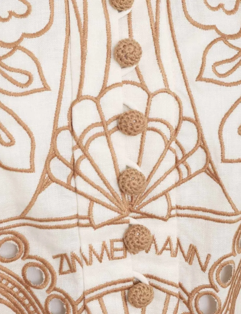 ZIMMERMANN Ginger Embroidered Shirt Dress-Women Dresses & Coverups