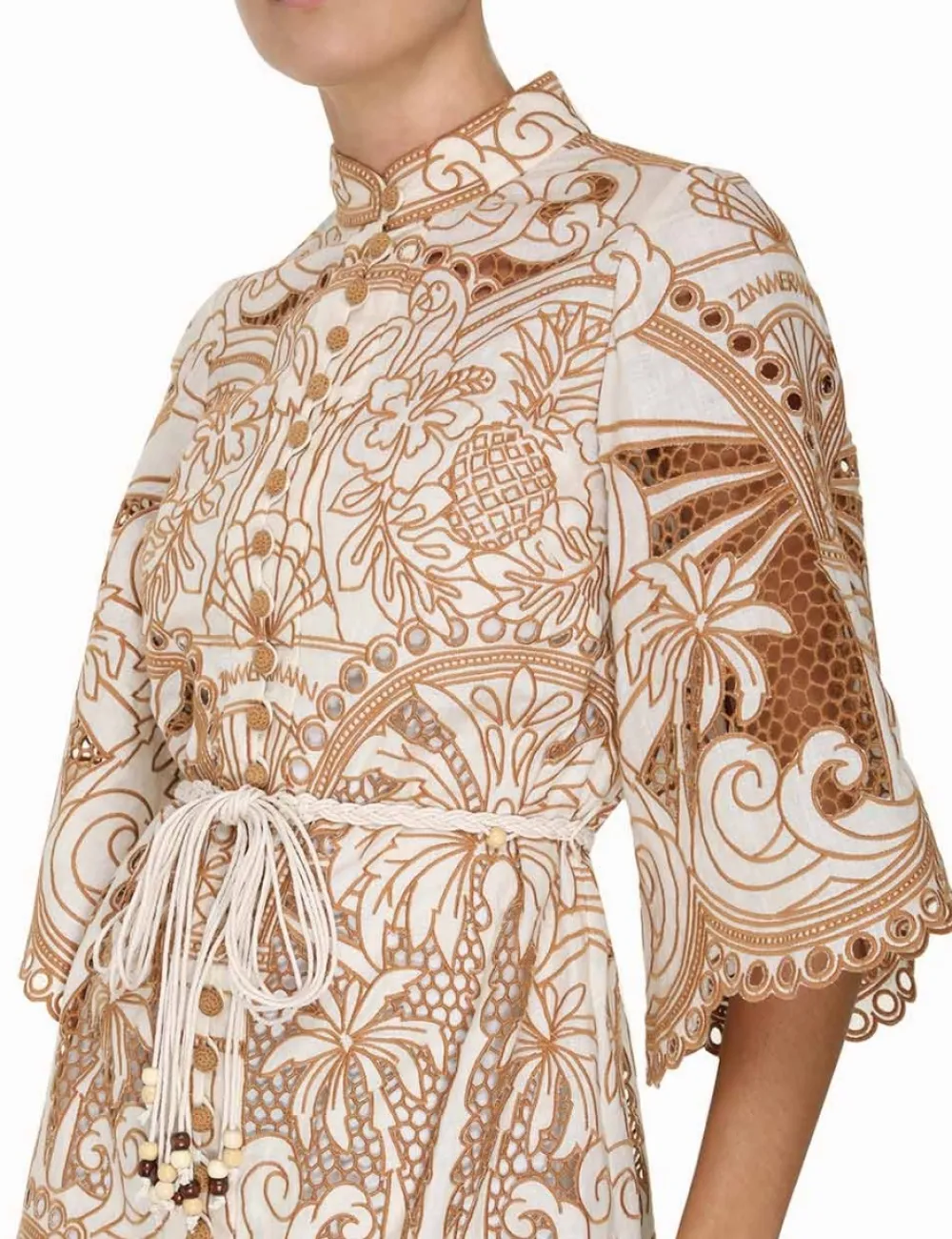 ZIMMERMANN Ginger Embroidered Shirt Dress-Women Dresses & Coverups