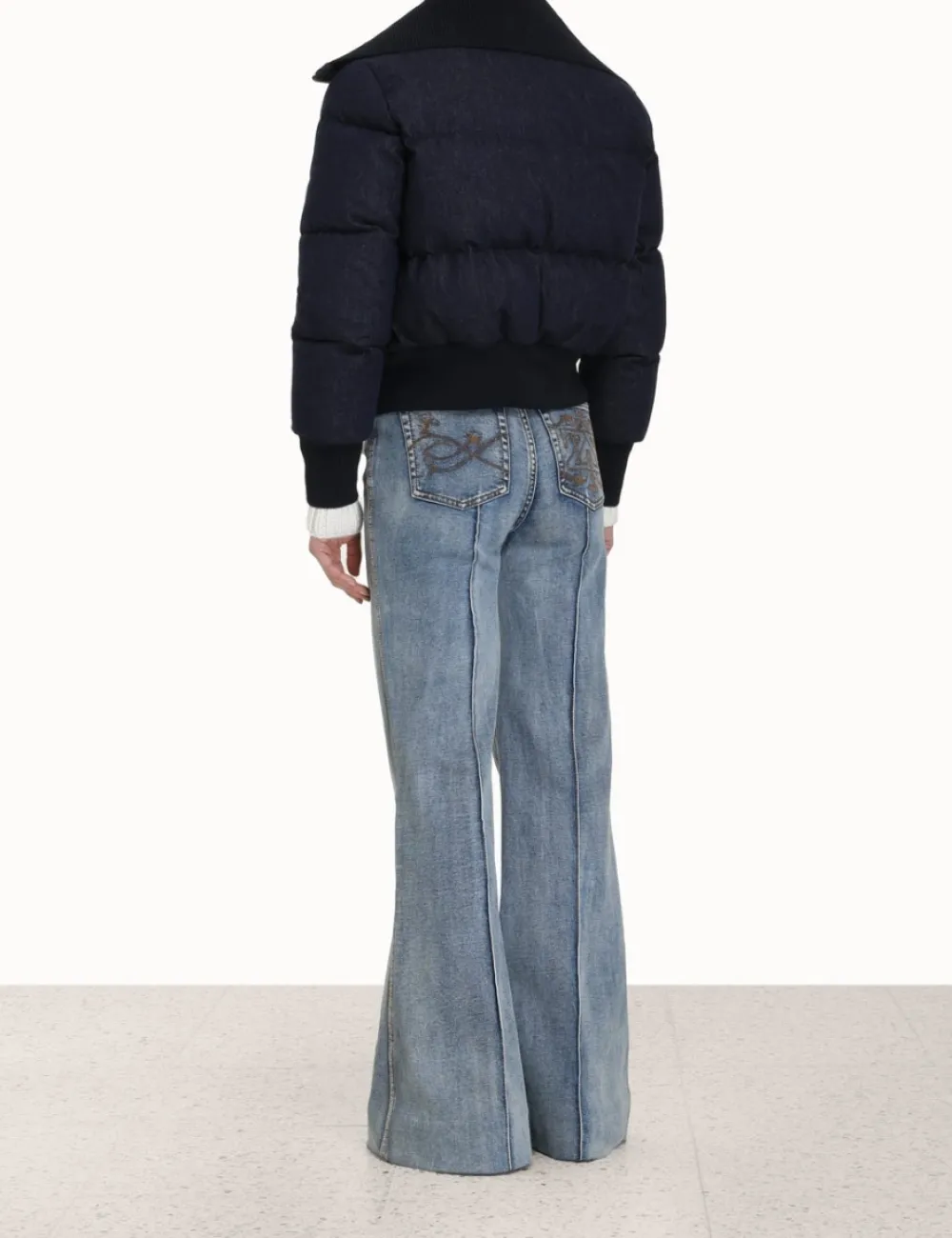 ZIMMERMANN Luminosity Denim Down Jacket-Women Clothing