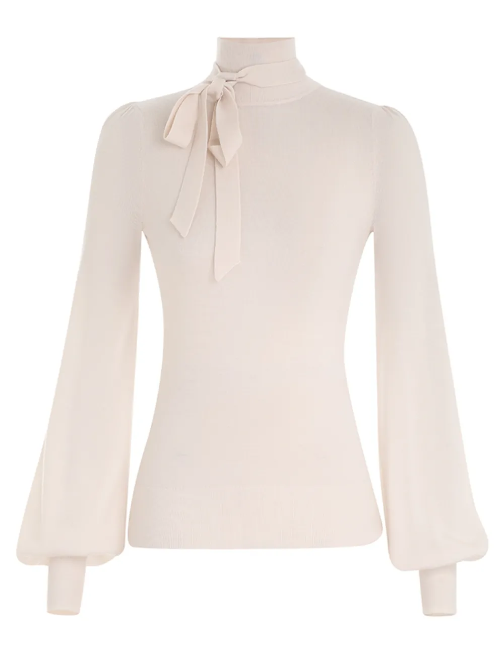 ZIMMERMANN Blouson Tie-Neck Sweater-Women Luminosity