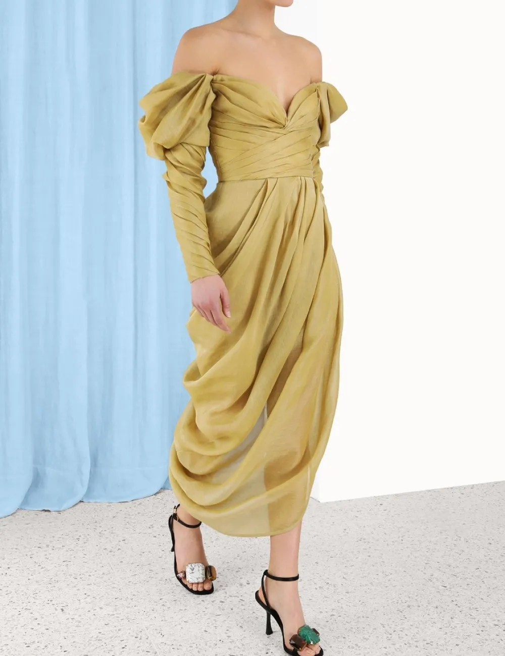 ZIMMERMANN Sensory Drape Midi Dress-Women Dresses