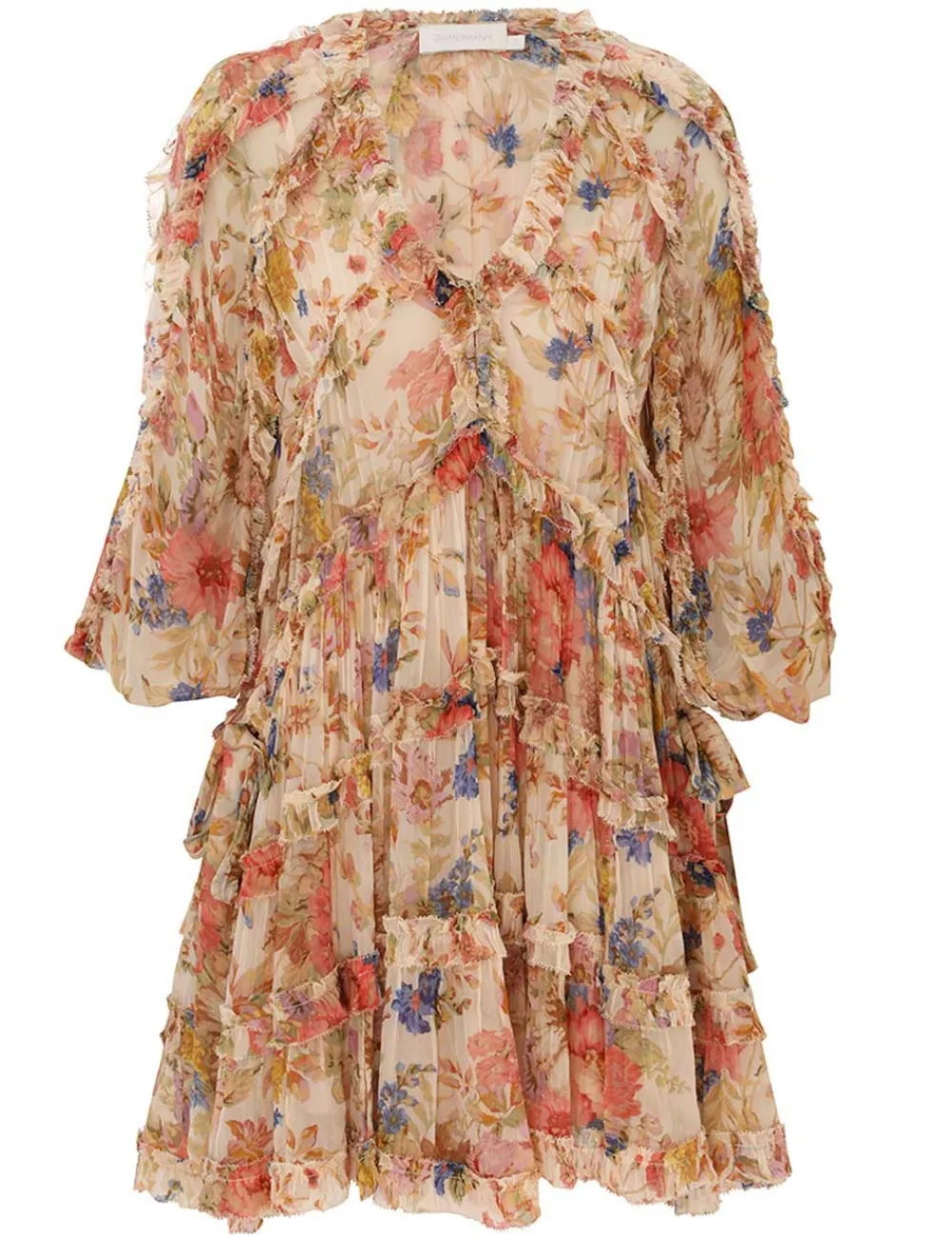ZIMMERMANN August Billow Frill Mini Dress-Women Dresses & Coverups