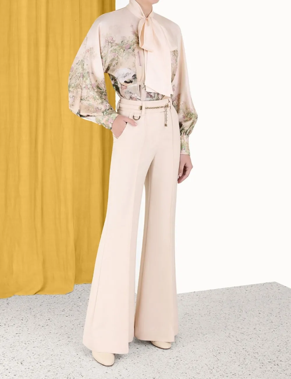 ZIMMERMANN Lyrical Neck Tie Blouse-Women Luminosity