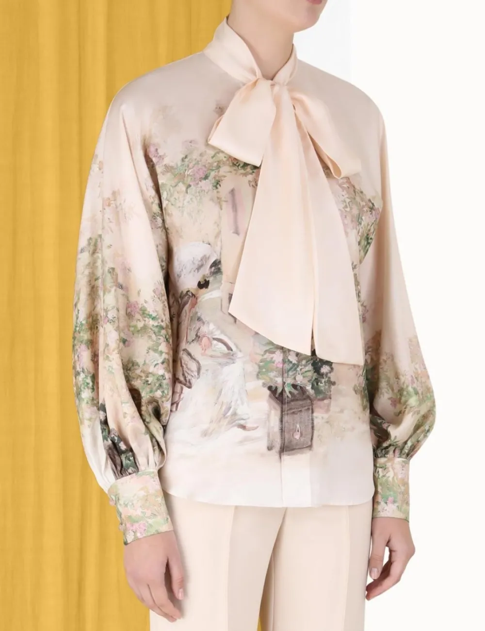 ZIMMERMANN Lyrical Neck Tie Blouse-Women Luminosity