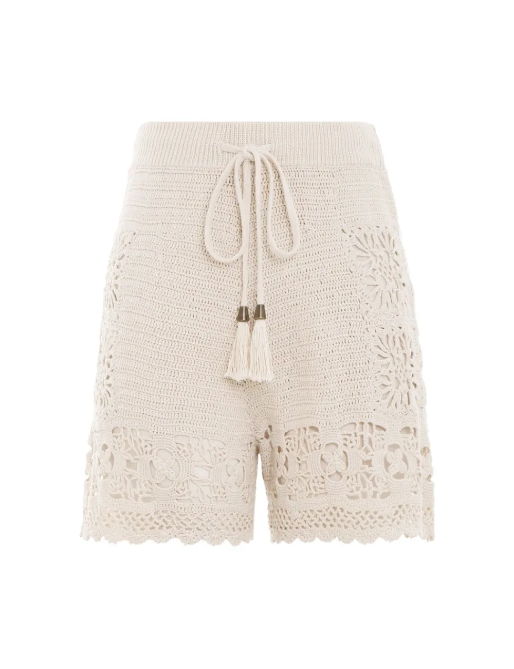 ZIMMERMANN Chintz Hand Crochet Shorts-Women Knitwear