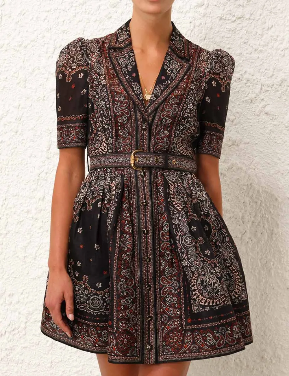 ZIMMERMANN Matchmaker Mini Shirt Dress-Women Dresses