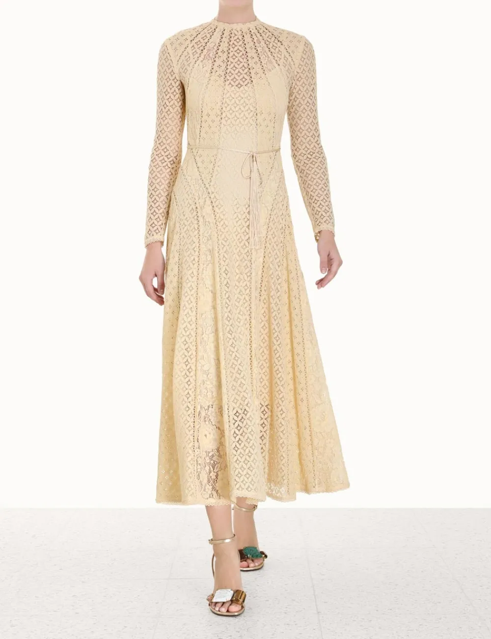 ZIMMERMANN Luminosity Lace Panelled Midi-Women Dresses