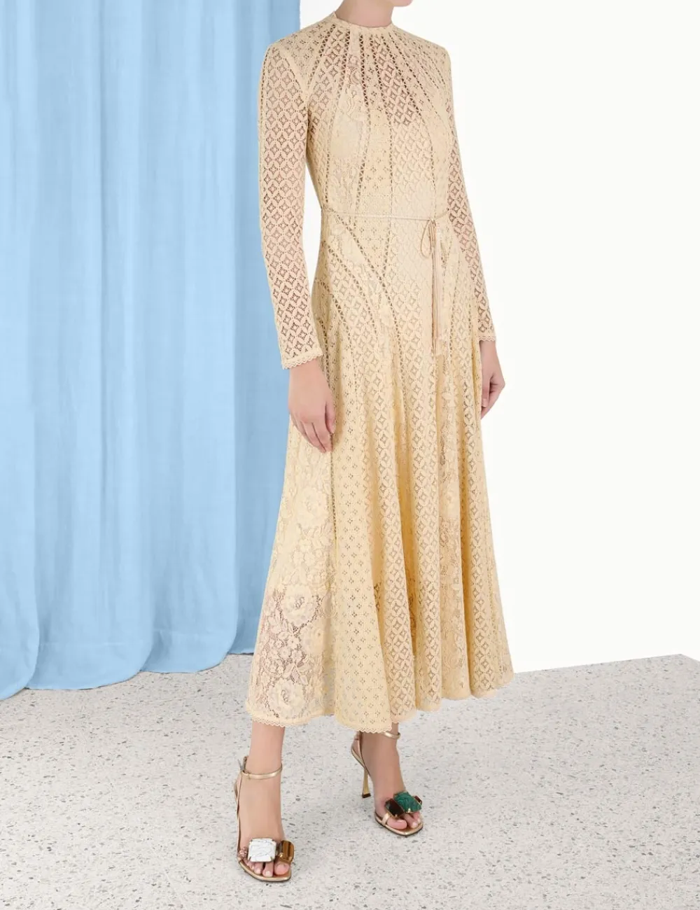 ZIMMERMANN Luminosity Lace Panelled Midi-Women Dresses