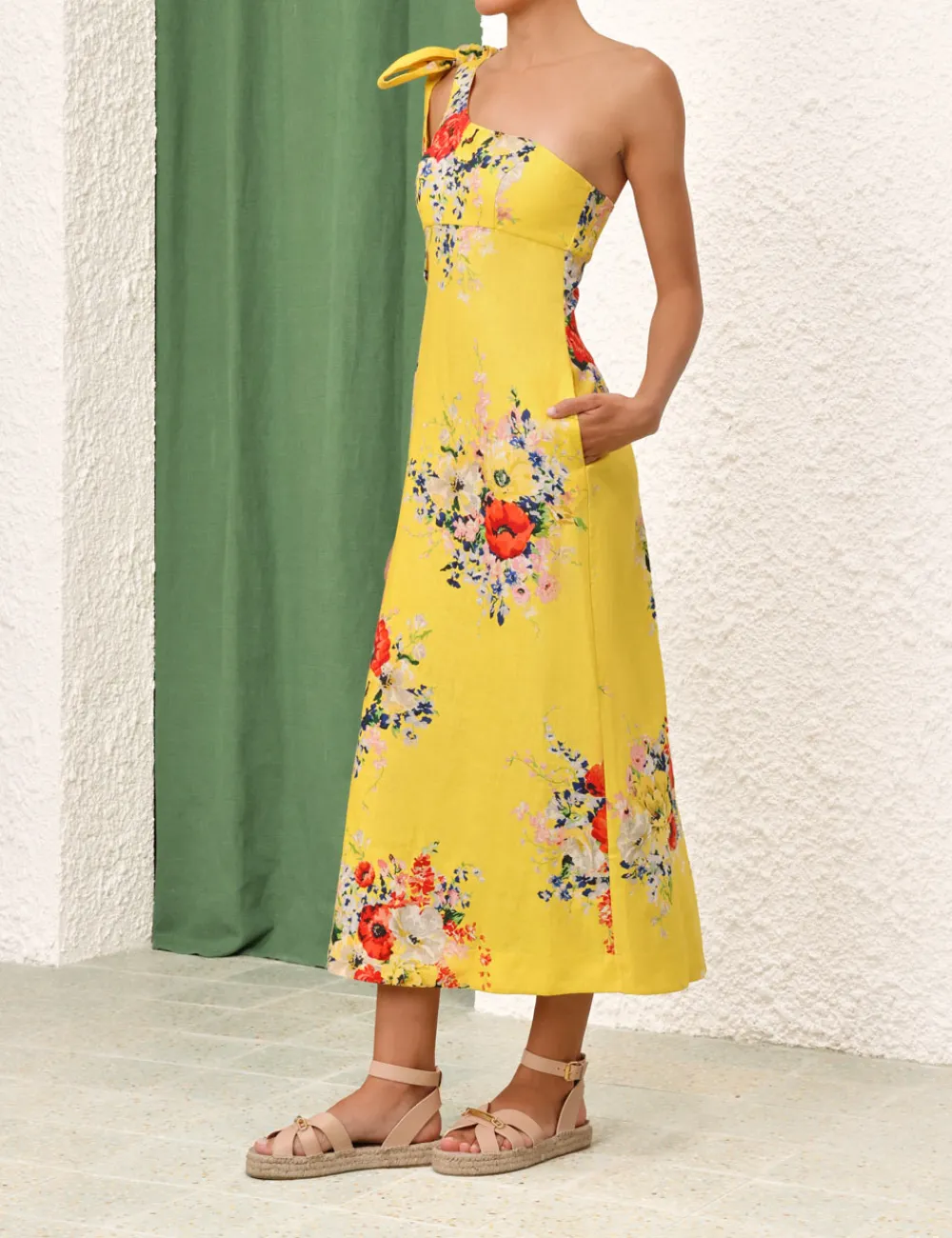 ZIMMERMANN Alight Asymmetric Midi Dress-Women Dresses & Coverups