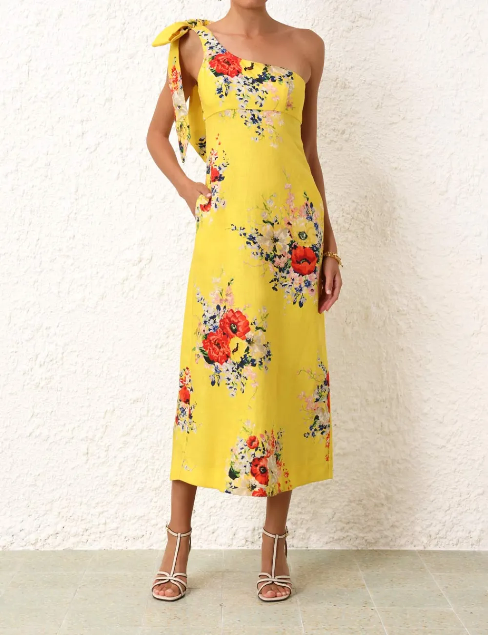 ZIMMERMANN Alight Asymmetric Midi Dress-Women Dresses & Coverups