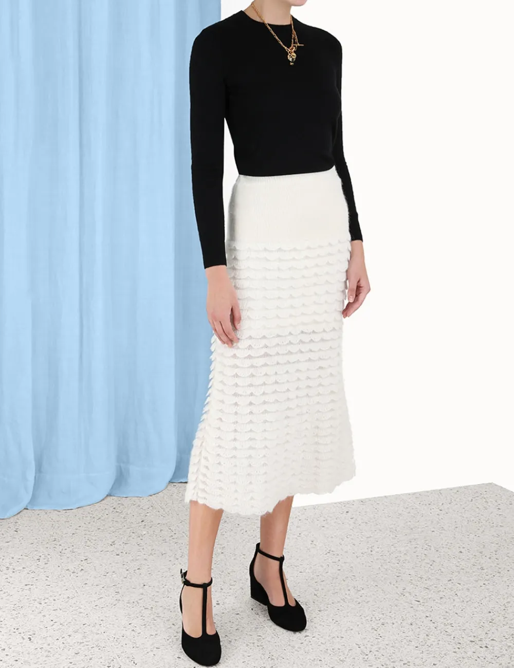 ZIMMERMANN Luminosity Scallop Skirt-Women Clothing