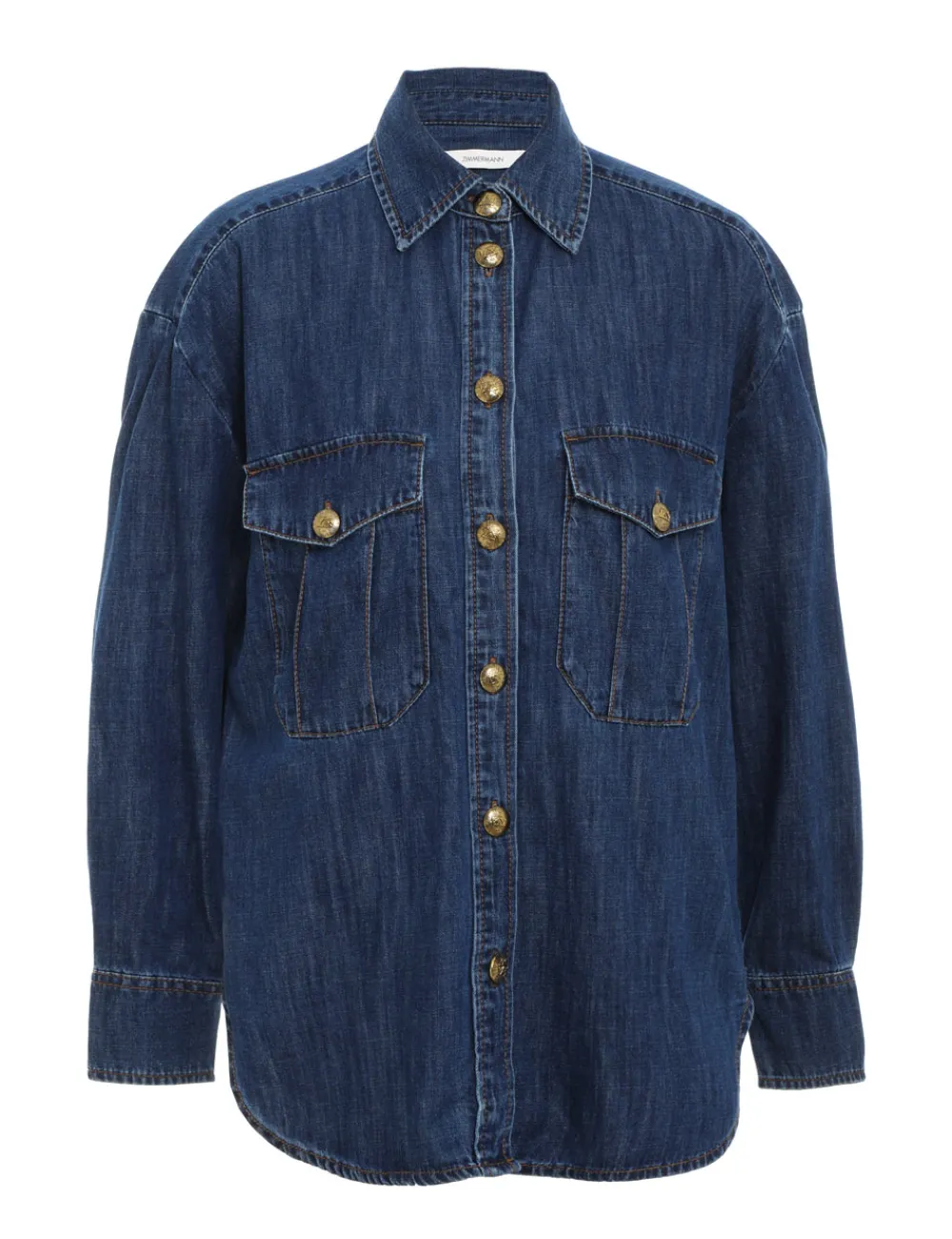 ZIMMERMANN Luminosity Denim Shirt-Women Tops