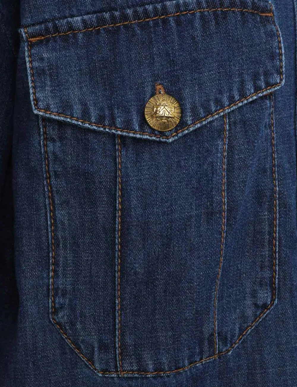 ZIMMERMANN Luminosity Denim Shirt-Women Tops