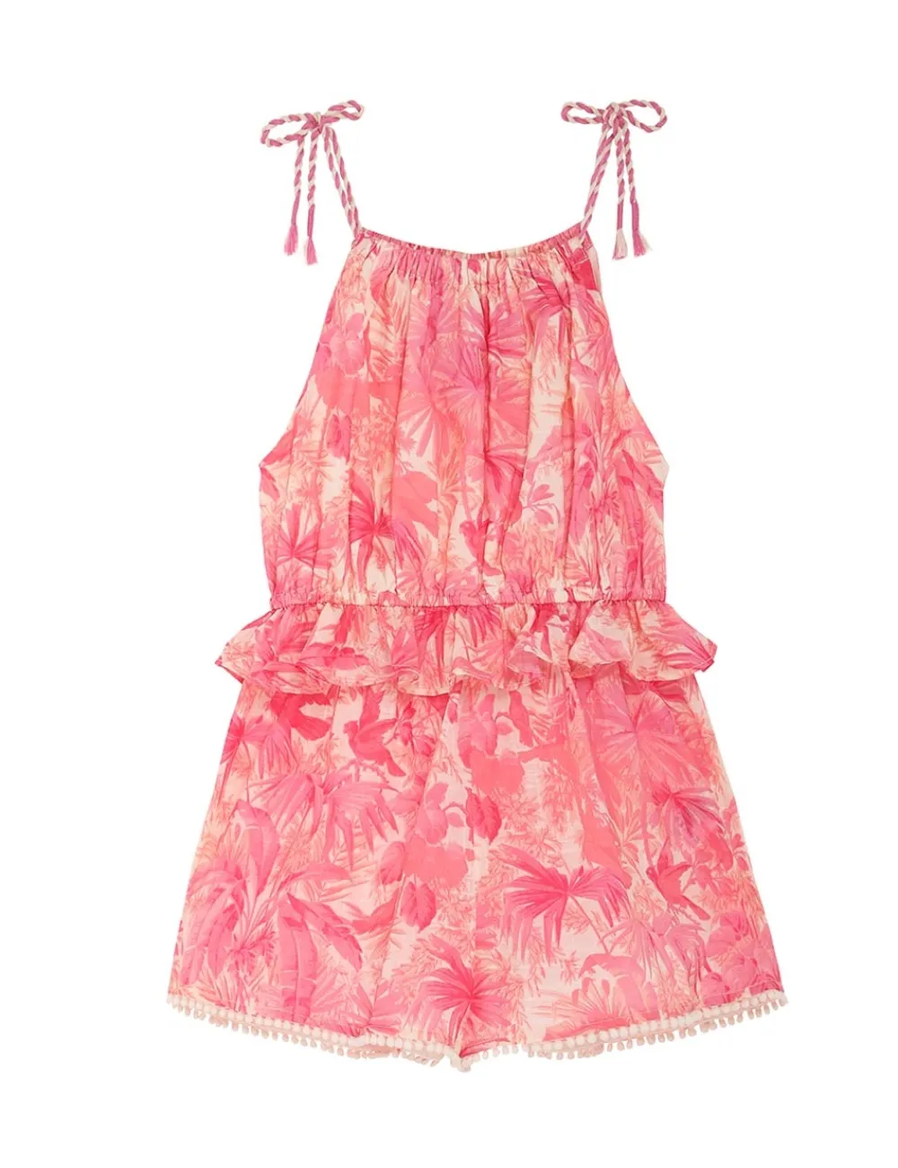 ZIMMERMANN Ginger Tie Shoulder Playsuit-Women Clothing