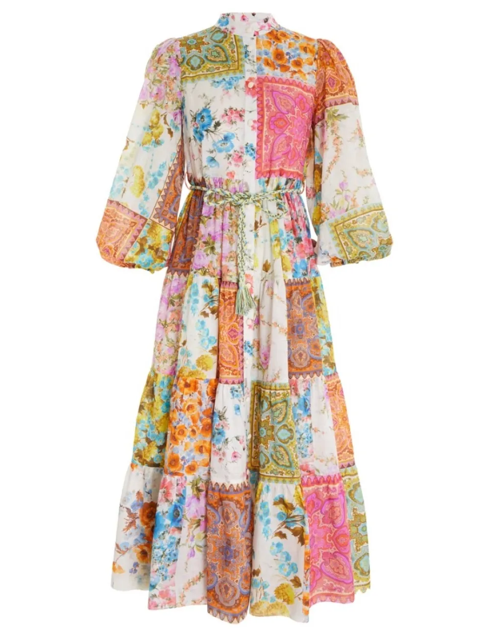 ZIMMERMANN Halcyon Tiered Midi Dress-Women Dresses & Coverups