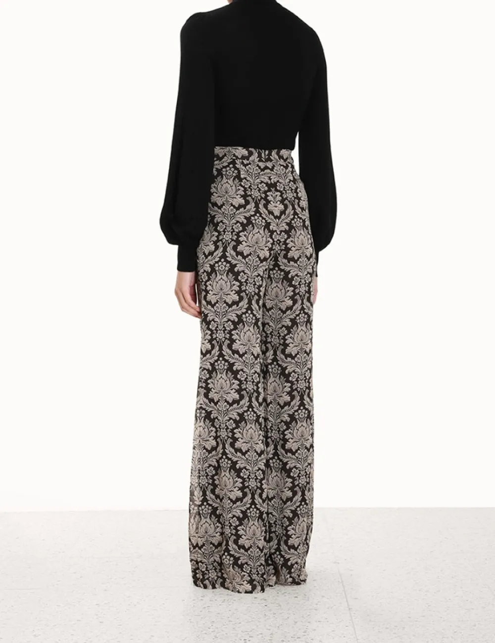 ZIMMERMANN Blouson Tie-Neck Sweater-Women Knitwear