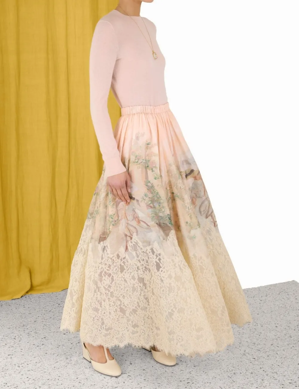 ZIMMERMANN Lyrical Lace Midi Skirt-Women Clothing