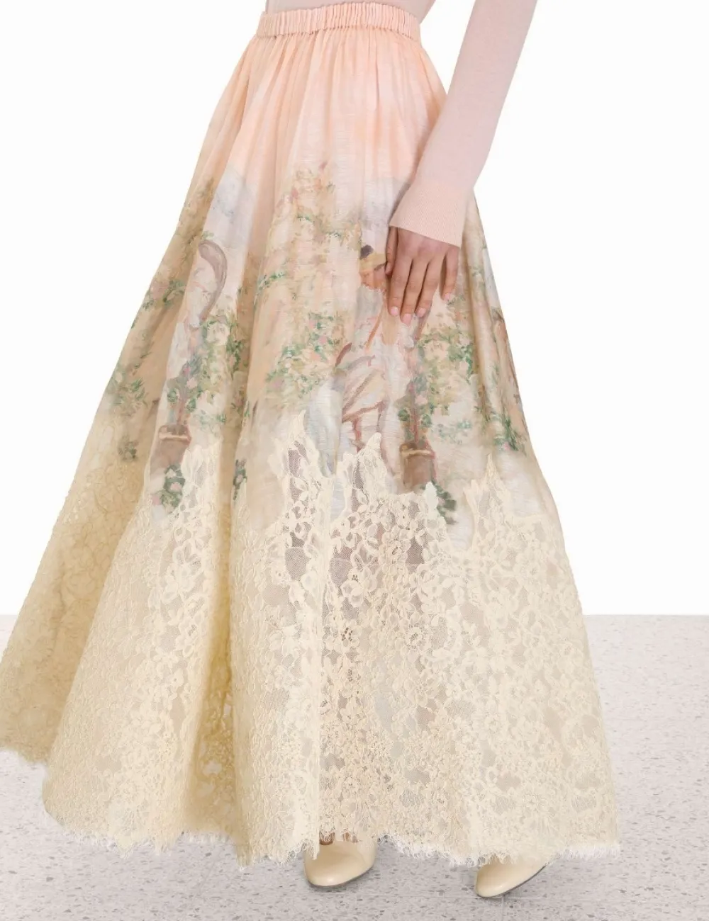 ZIMMERMANN Lyrical Lace Midi Skirt-Women Clothing