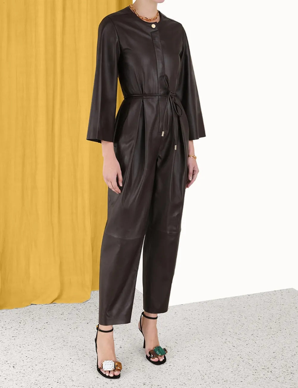 ZIMMERMANN Luminosity Leather Jumpsuit-Women Jumpsuits & Playsuits