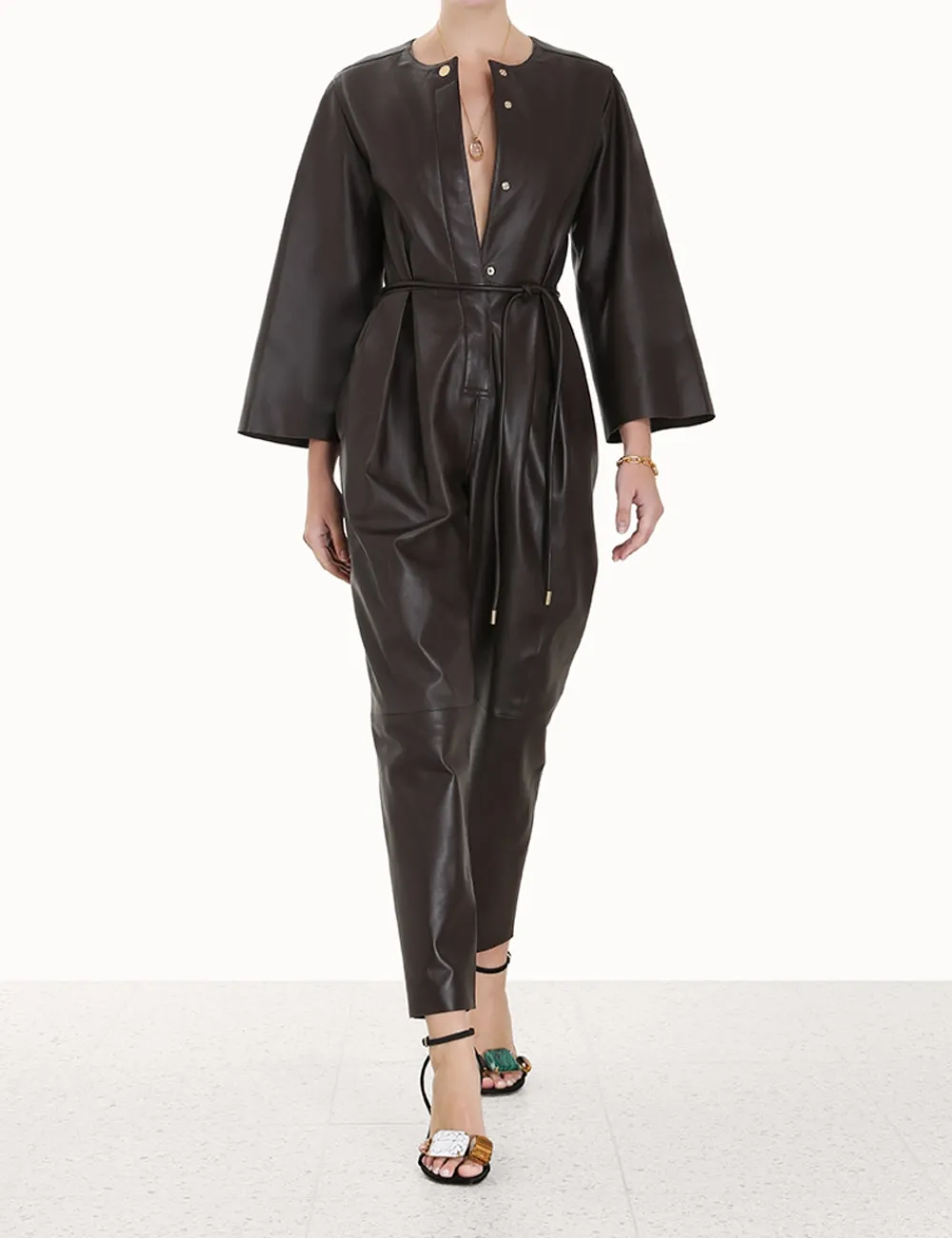 ZIMMERMANN Luminosity Leather Jumpsuit-Women Jumpsuits & Playsuits