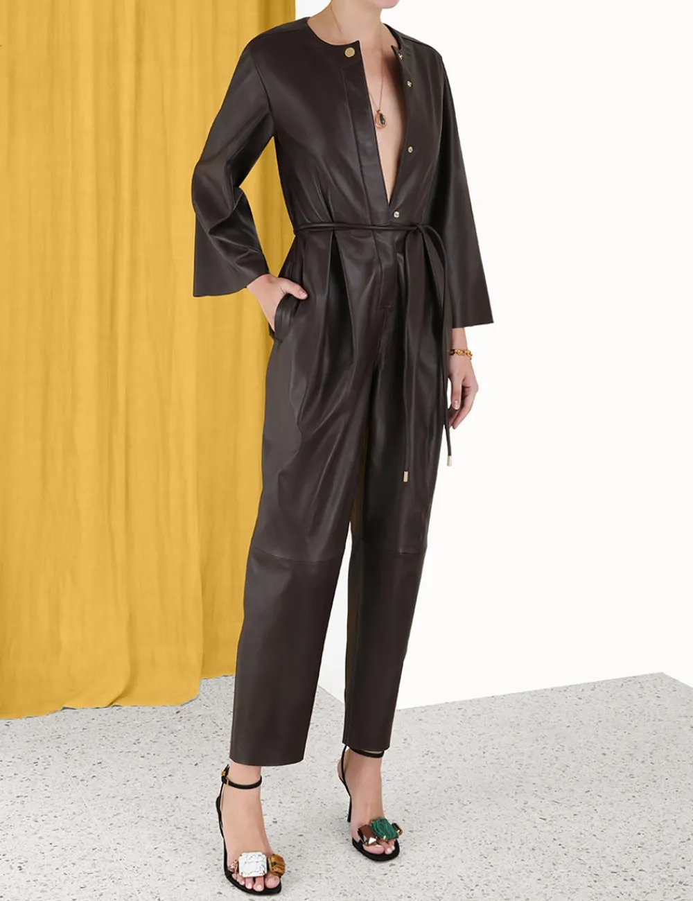 ZIMMERMANN Luminosity Leather Jumpsuit-Women Jumpsuits & Playsuits
