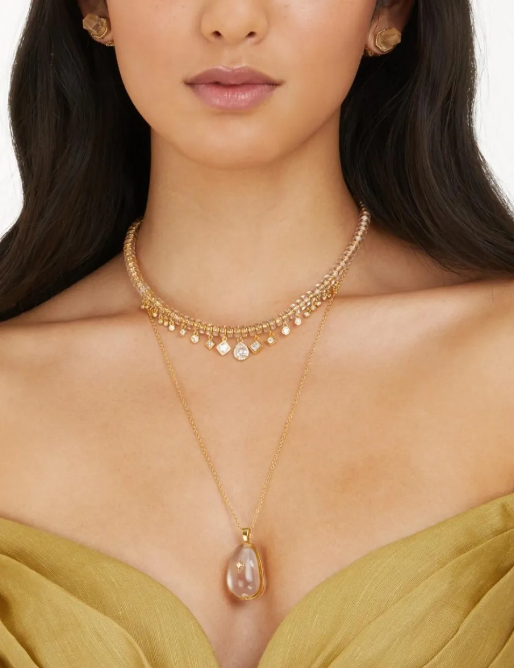 ZIMMERMANN Crystal Quartz Studs Earrings-Women Luminosity