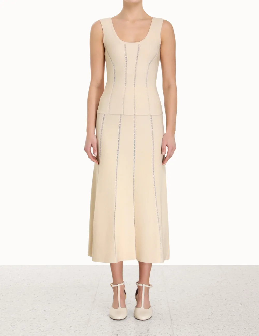 ZIMMERMANN Luminosity Knit Panelled Tank-Women Tops