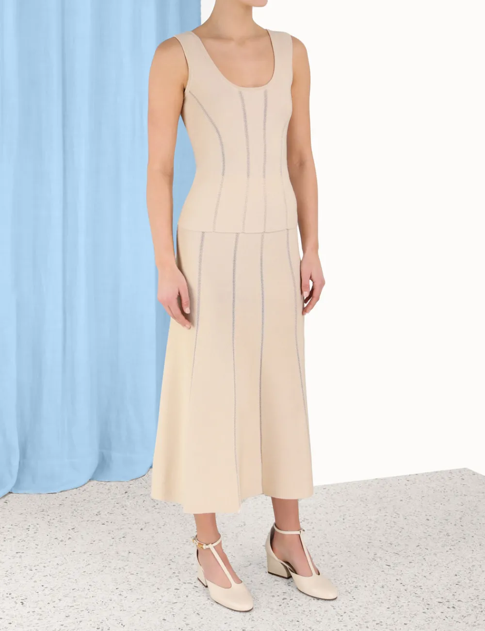 ZIMMERMANN Luminosity Knit Panelled Tank-Women Tops