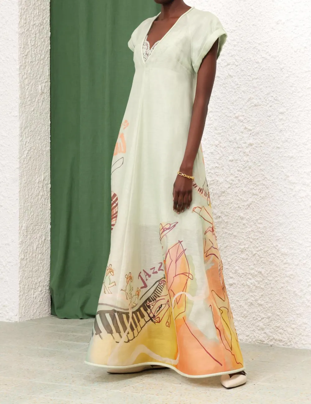 ZIMMERMANN Matchmaker Poster V Neck Dress-Women Dresses