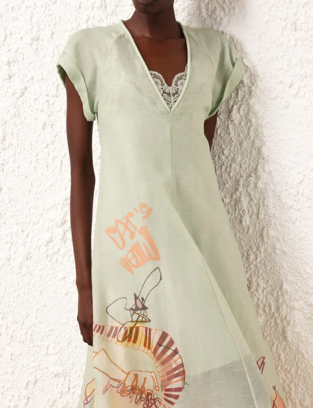 ZIMMERMANN Matchmaker Poster V Neck Dress-Women Dresses