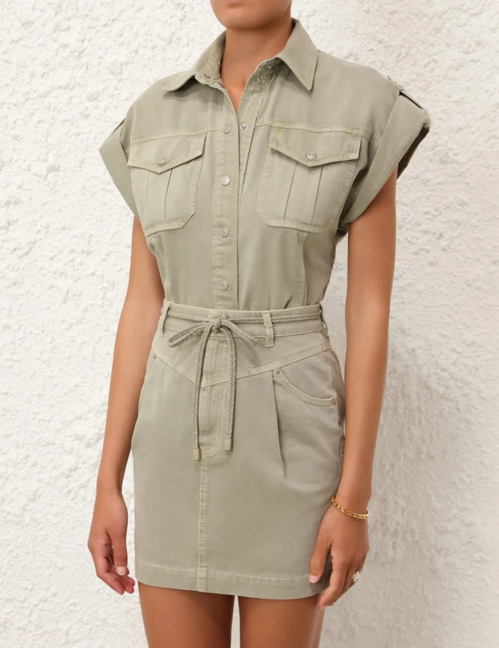 ZIMMERMANN August Denim Utility Shirt-Women Denim