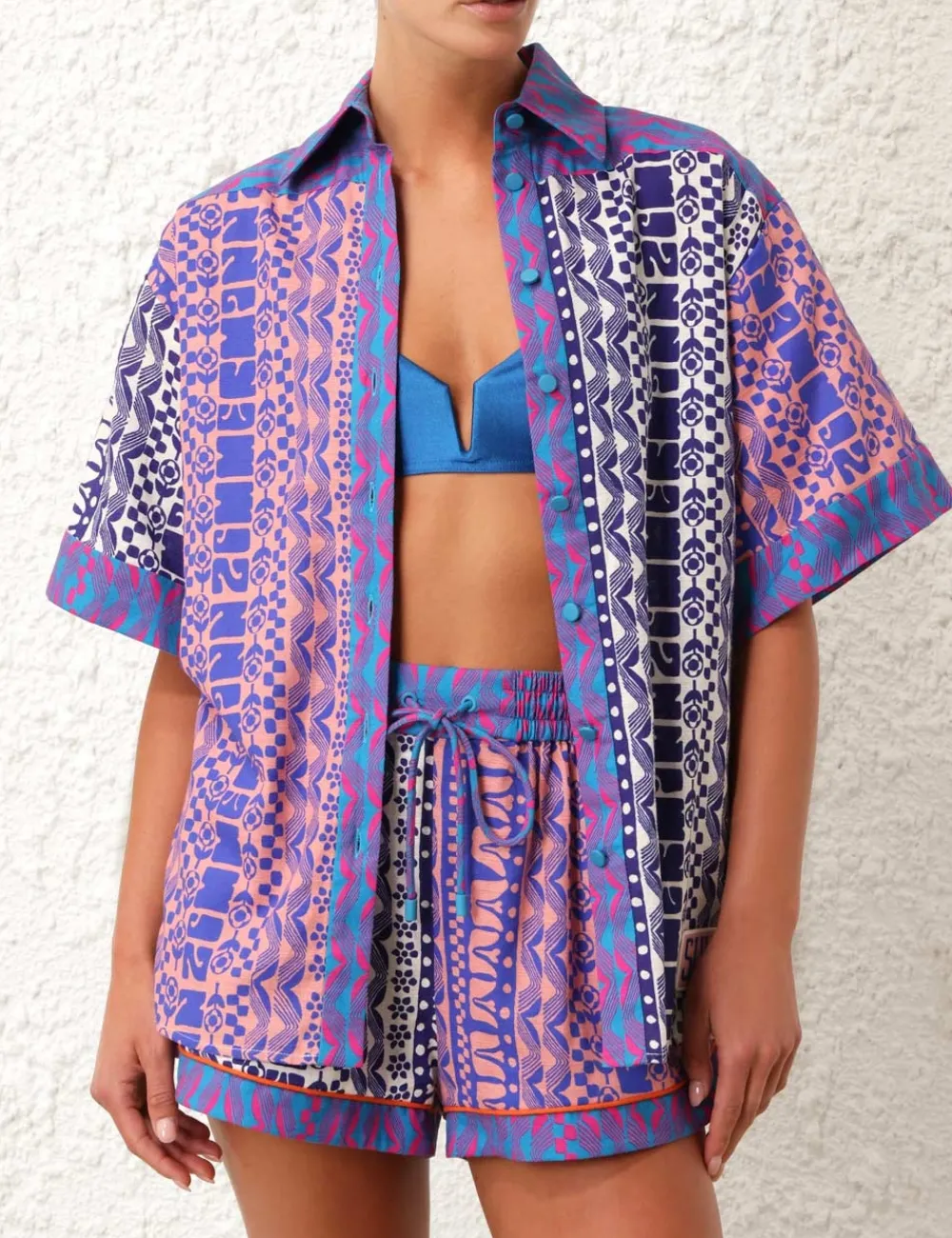 ZIMMERMANN Acadian Spliced Shirt-Women Tops