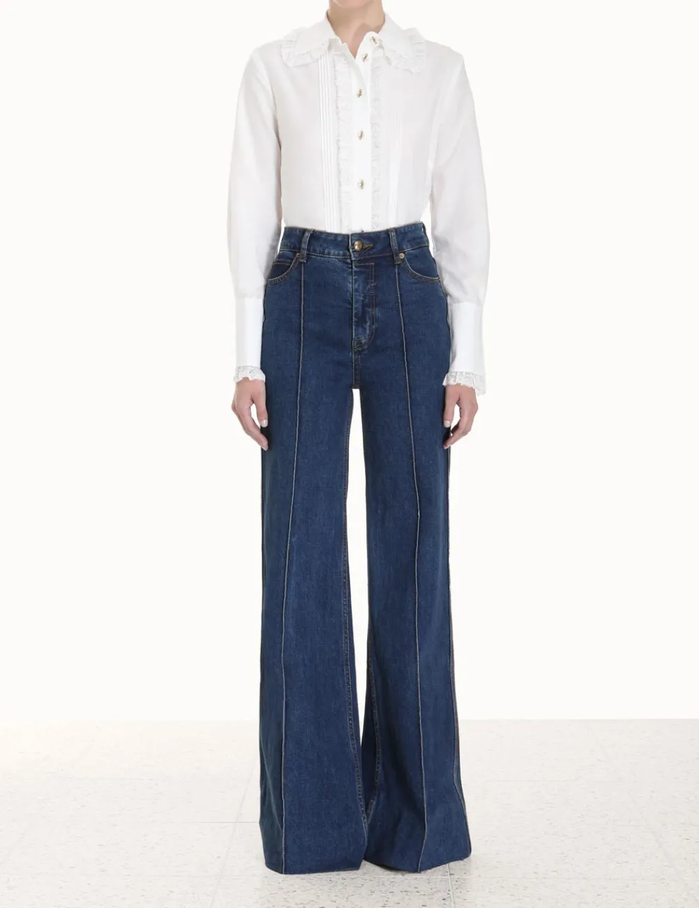 ZIMMERMANN Sensory Pintucked Shirt-Women Luminosity