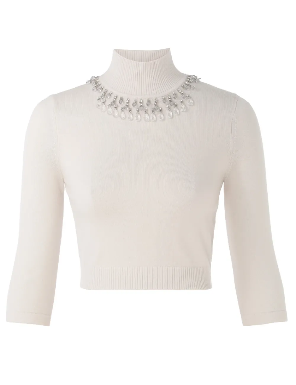ZIMMERMANN Matchmaker High Neck Crop Top-Women Knitwear