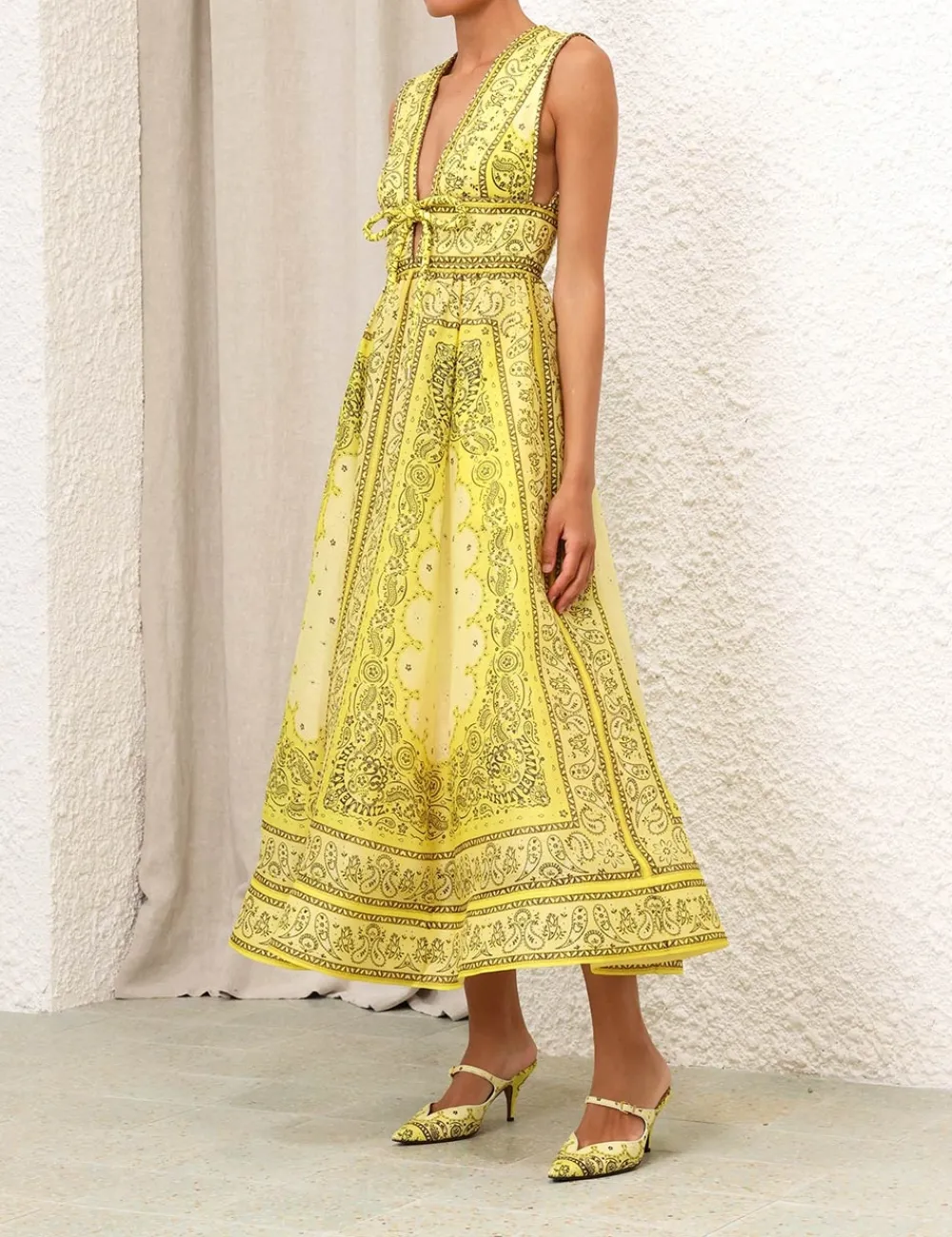 ZIMMERMANN Matchmaker Bow Long Dress-Women Dresses