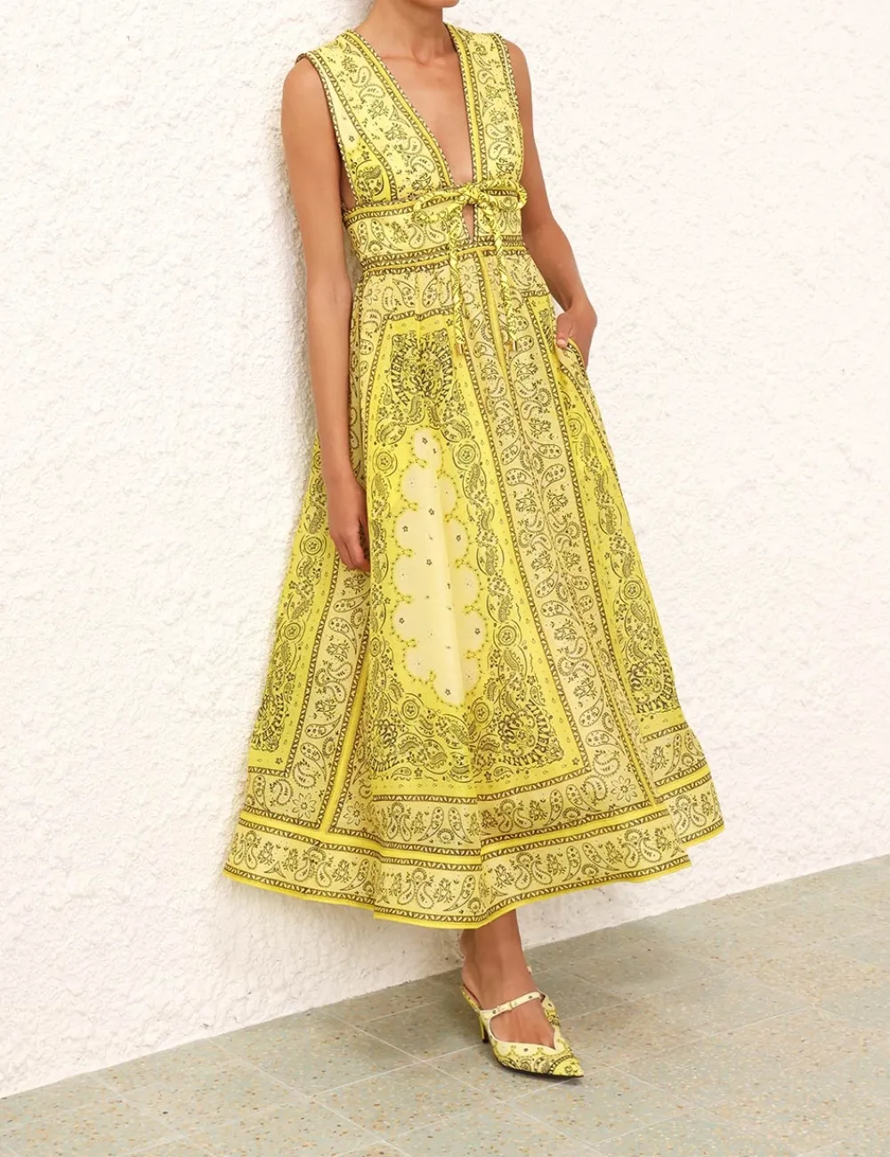 ZIMMERMANN Matchmaker Bow Long Dress-Women Dresses