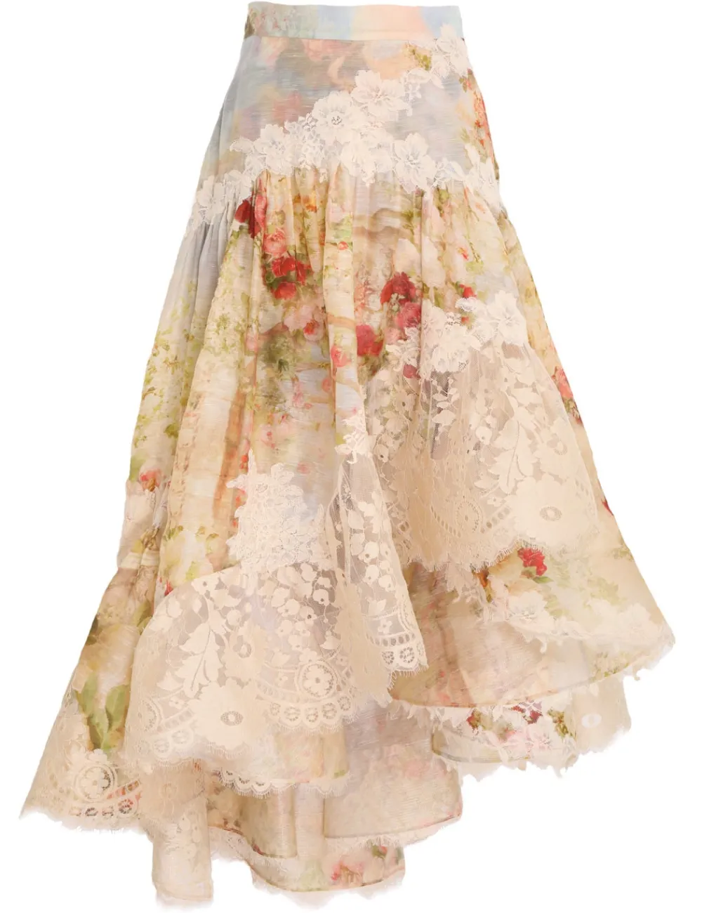 ZIMMERMANN Luminosity Lace Spliced Skirt-Women Luminosity