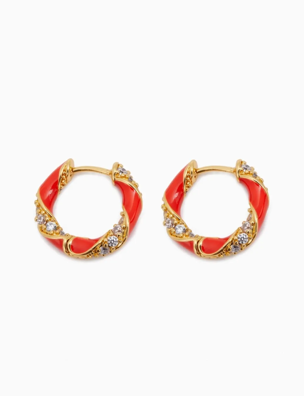 ZIMMERMANN Candy Stripe Pave Hoops-Women Accessories