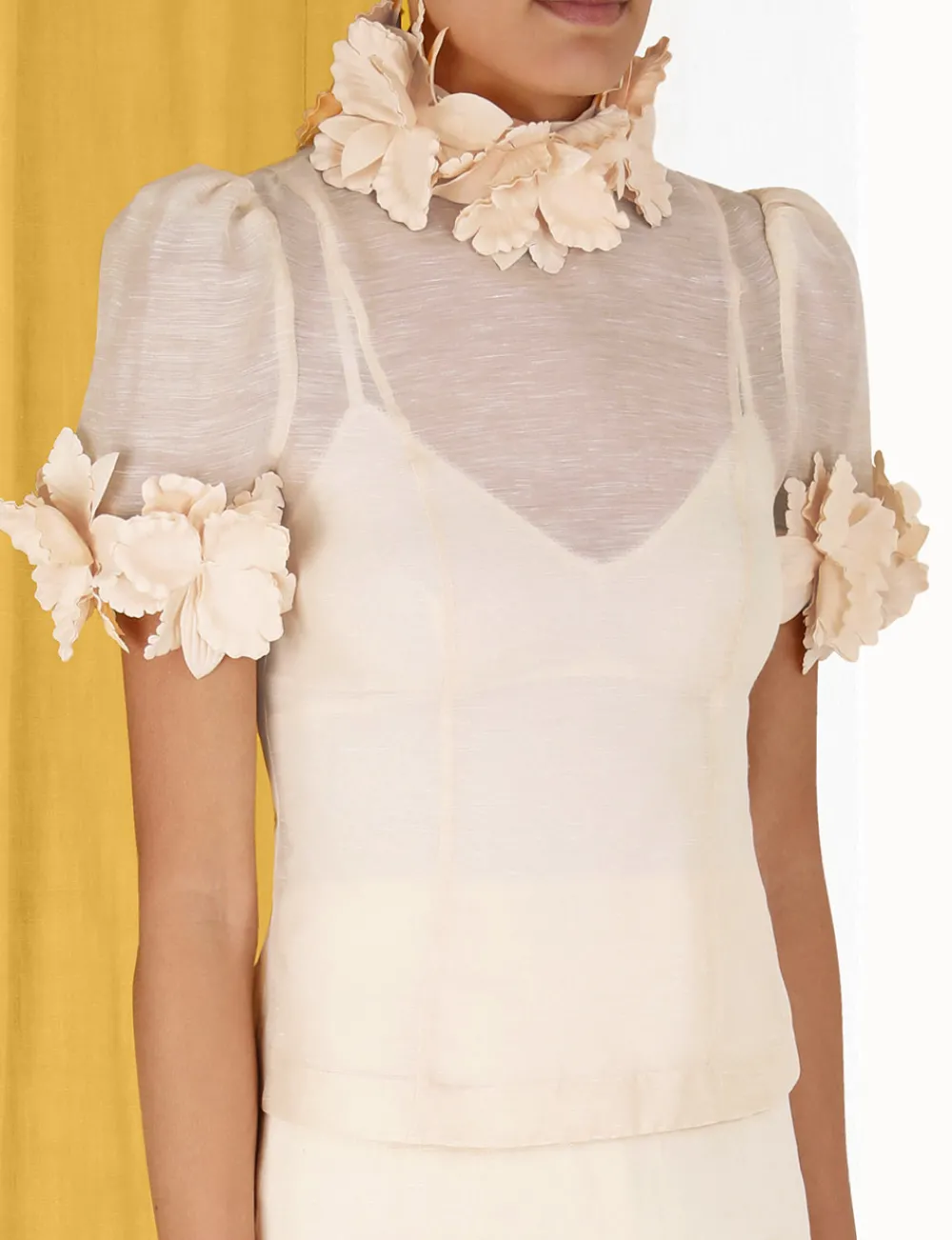 ZIMMERMANN Luminosity Liftoff Flower Top-Women In Denim