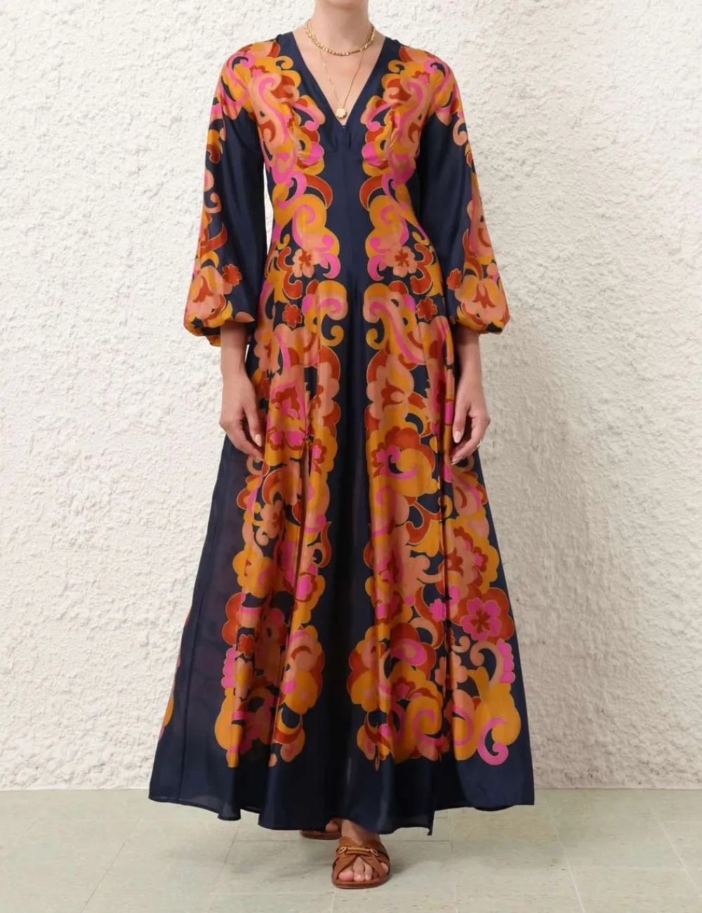 ZIMMERMANN Acadian Long Sleeve Maxi Dress-Women Dresses & Coverups