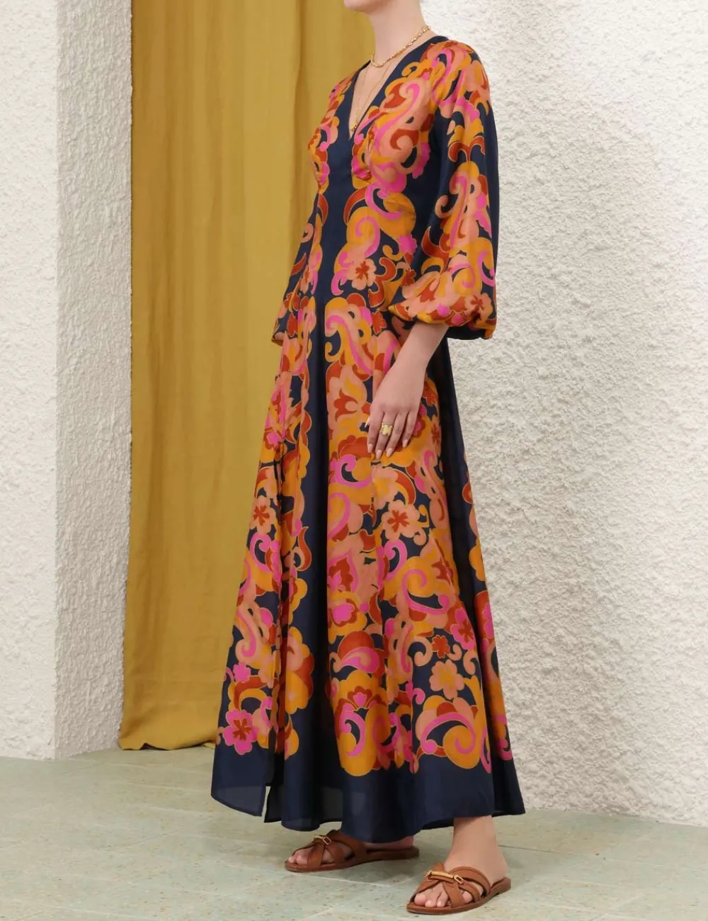 ZIMMERMANN Acadian Long Sleeve Maxi Dress-Women Dresses & Coverups