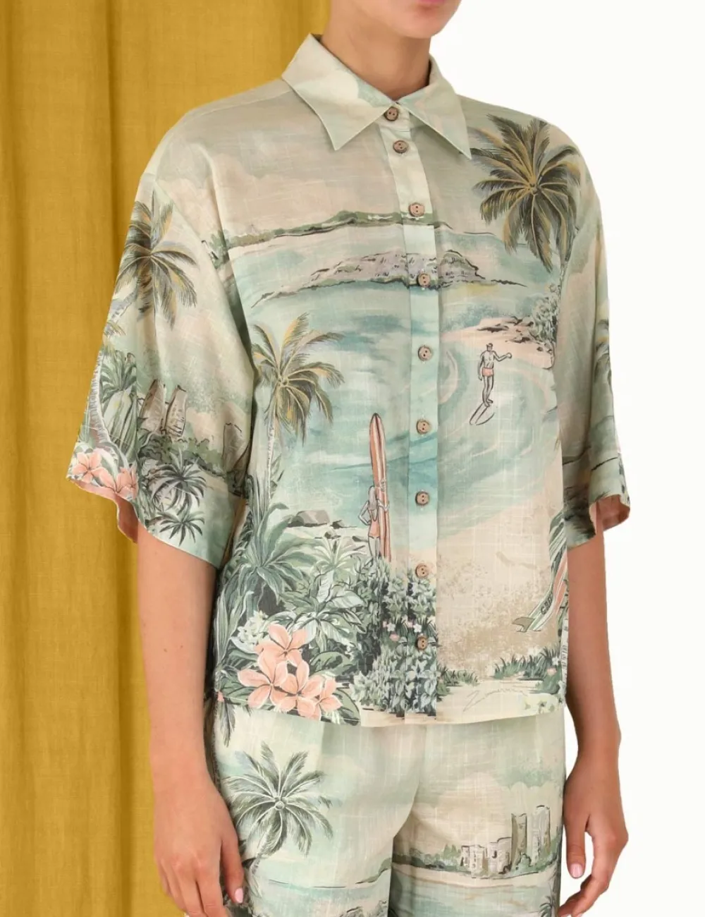 ZIMMERMANN Vacay Surf Shirt-Women Clothing