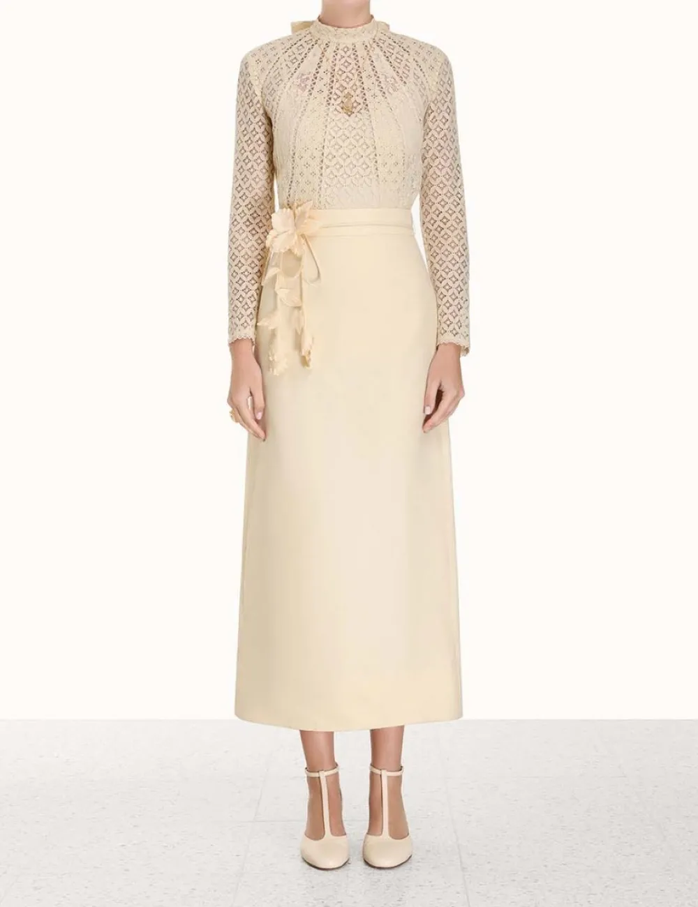 ZIMMERMANN Luminosity Pencil Midi Skirt-Women Skirts