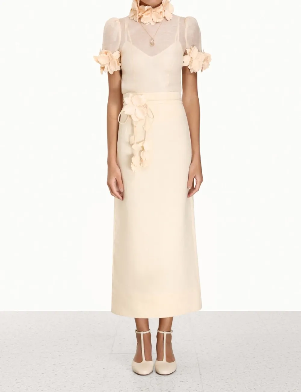 ZIMMERMANN Luminosity Pencil Midi Skirt-Women Skirts