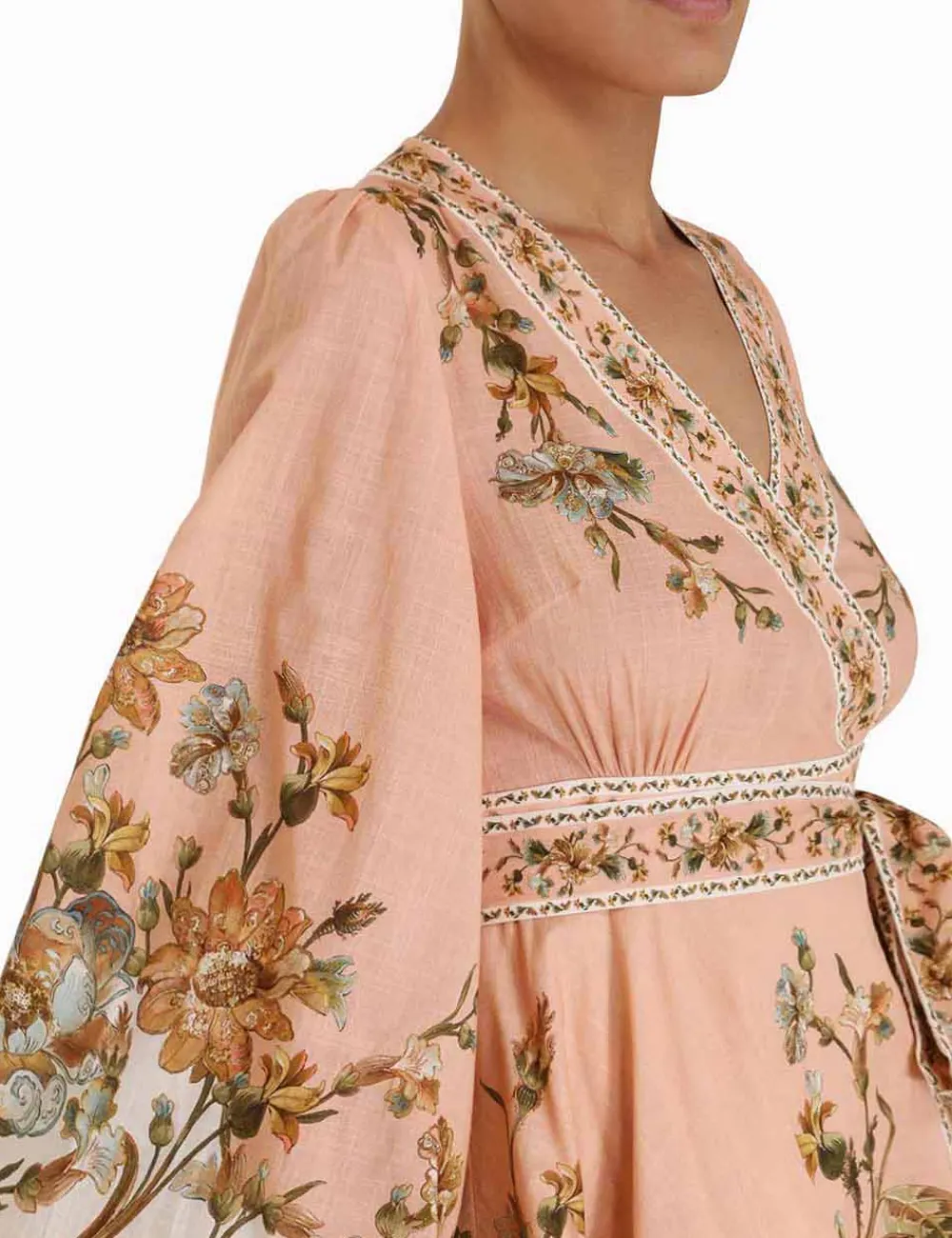 ZIMMERMANN Chintz Wrap Mini Dress-Women Dresses & Coverups